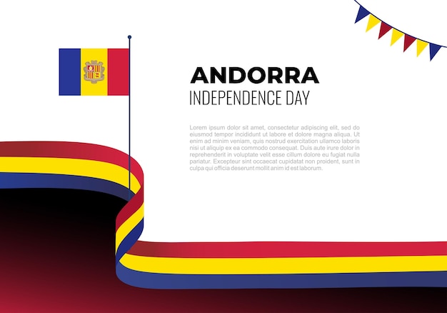 Poster zum unabhängigkeitstag von andorra auf weißem hintergrund