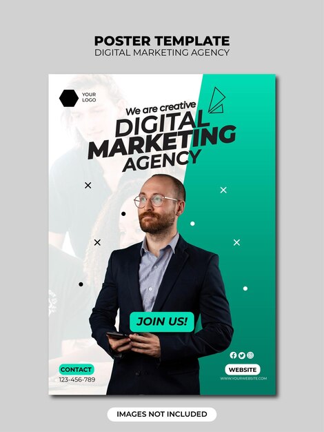 Postervorlage der agentur für digitales marketing