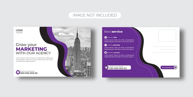 Postkartendesign für digitales Marketing