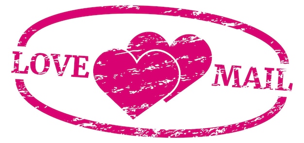 Poststempel mit rosa herz liebesbrief-logo