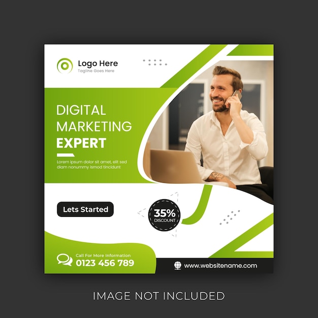 Postvorlage für digitales Marketing in sozialen Medien