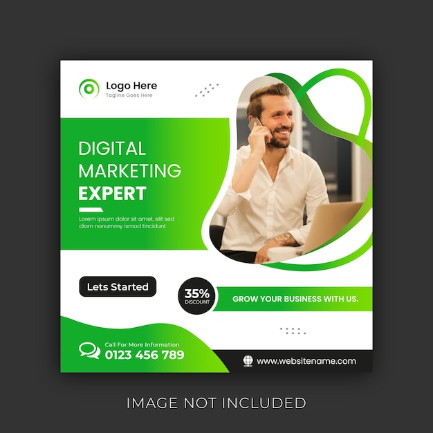 Postvorlage für digitales Marketing in sozialen Medien