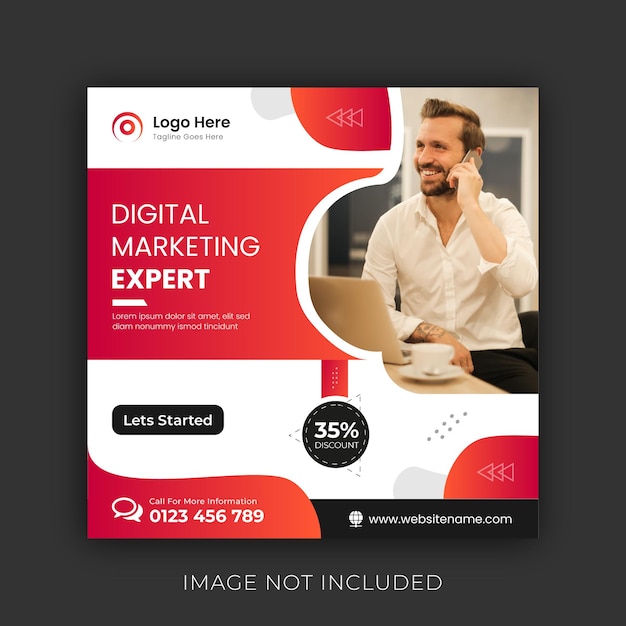 Postvorlage für digitales Marketing in sozialen Medien