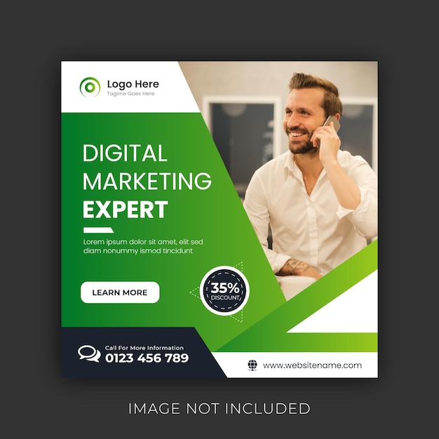 Postvorlage für digitales Marketing in sozialen Medien