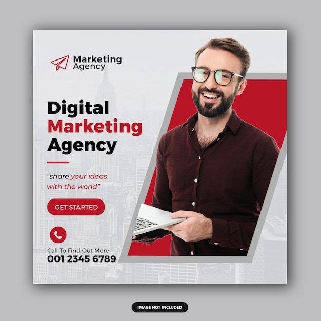 Postvorlage für digitales Marketing und soziale Medien in Unternehmen
