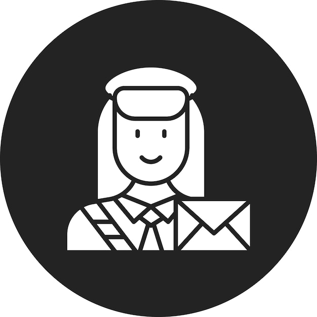 Vektor postwoman-icon-vektorbild kann für berufe verwendet werden