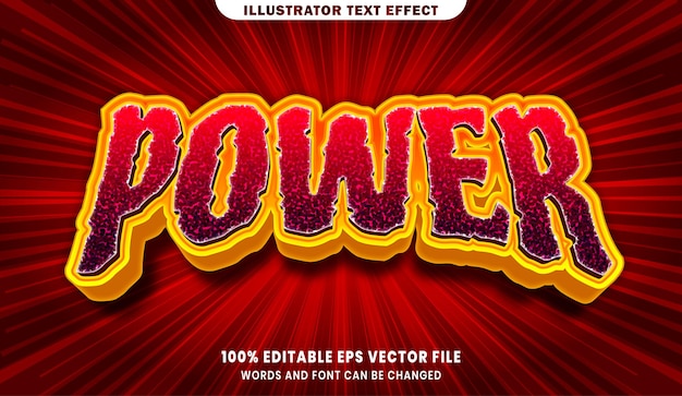 Power 3d bearbeitbarer textstil-effekt