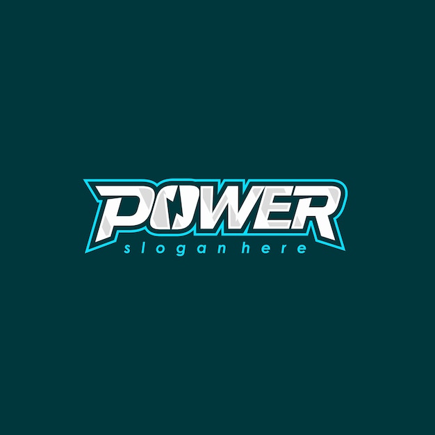 Power logo schriftdesign. logo für elektrische energie. vektoremblem.