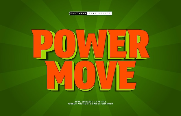 power move bearbeitbare Texteffekte mit einem Esports- und Spieltextstil