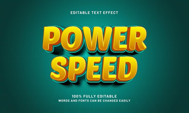 power speed bearbeitbare Texteffekte mit einem Speed-Rennen- und Flash-Thema