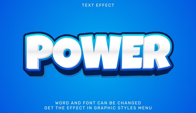 Power-Text-Effekt-Vorlage im 3D-Design