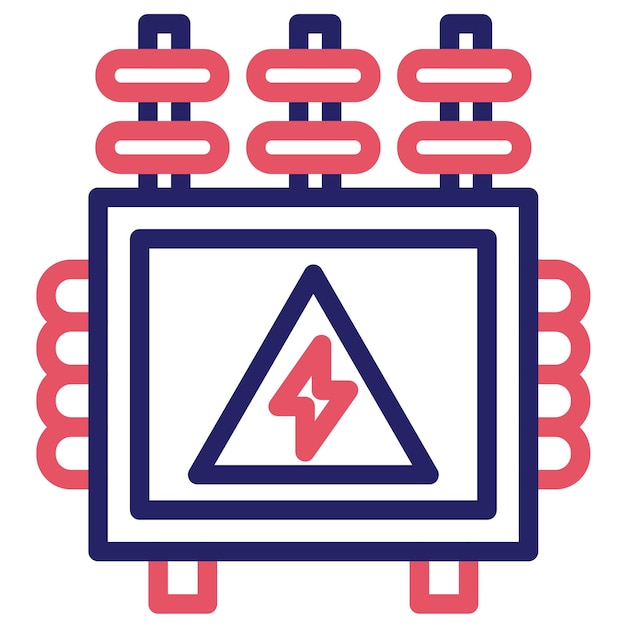 Vektor power-transformer-vektor-symbol-illustration des ikonensets für kernenergie