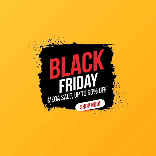 Prägnantes banner für verkäufe und rabatte am black friday.