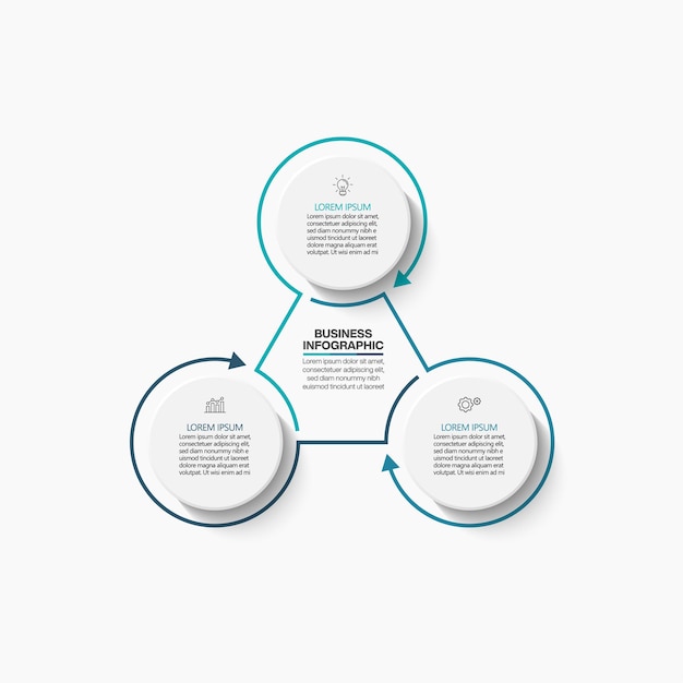 Präsentation Business Circle Infografik-Vorlage mit 3 Optionen