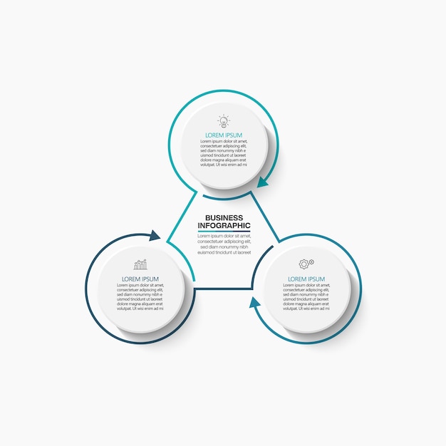 Präsentation business circle infografik-vorlage mit 3 optionen