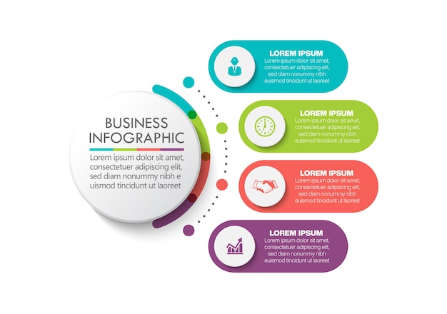 Präsentation business circle infografik vorlage mit optionen.