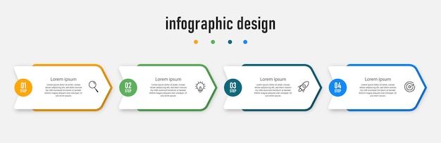 Präsentation Business Infografik Design Vorlage kreatives Konzept mit 4 Schritten