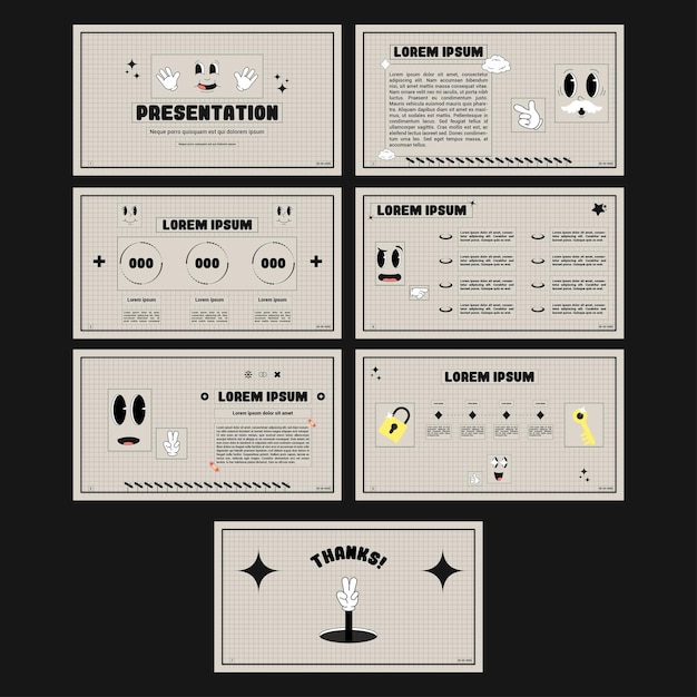 Vektor präsentation im retro-stil