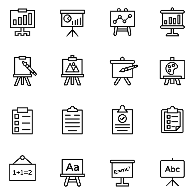 Präsentation und boards icons pack