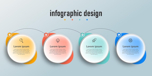 Präsentations-business-infografik-designvorlage mit 4 optionen oder schritten