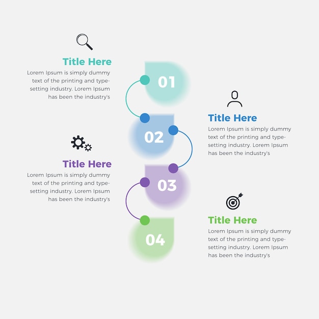 Präsentations-Business-Infografik-Vorlagendesign mit 4 Optionen