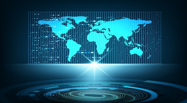 Präsentations-globaler Netz-Technologie-blauer Hintergrund.