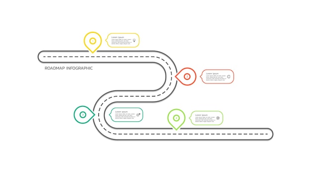 Vektor präsentations-roadmap-infografik, geschäftskonzeptuelle vorlagen, banner