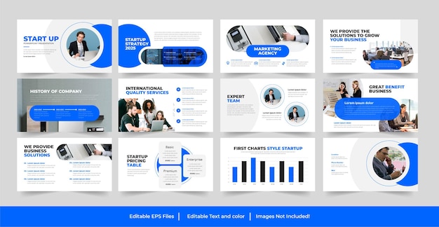 Präsentationsdesign für PowerPoint-Vorlagen für den Start
