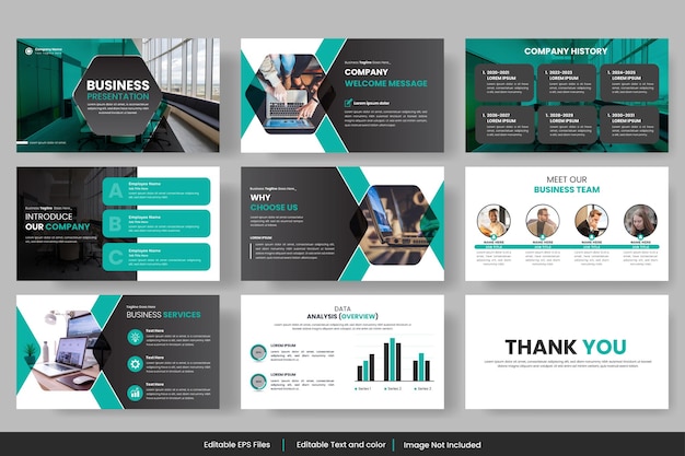 Präsentationsdia: Modernes Cover-Design der Broschüre Kreatives Set an Infografiken Präsentationen