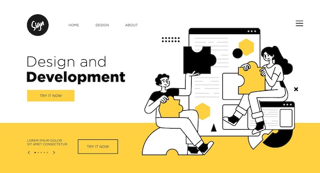 Präsentationsfolienvorlage oder Landingpage-Website-Design Illustrationen des Geschäftskonzepts