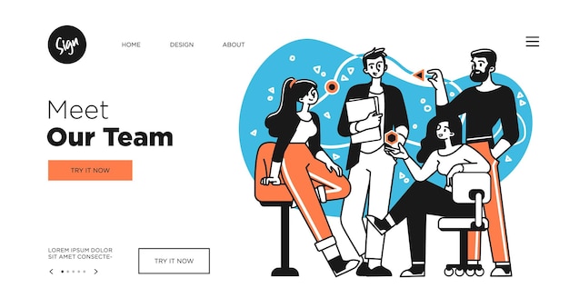 Präsentationsfolienvorlage oder Landingpage-Website-Design Illustrationen zum Geschäftskonzept