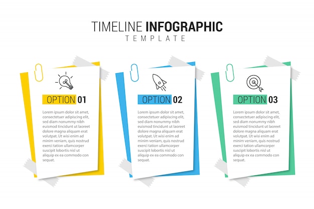 Präsentationsgeschäft infografik vorlage mit 3 optionen.
