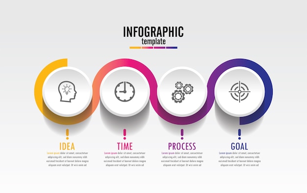 Präsentationsgeschäft infografik vorlage mit 4 schritt