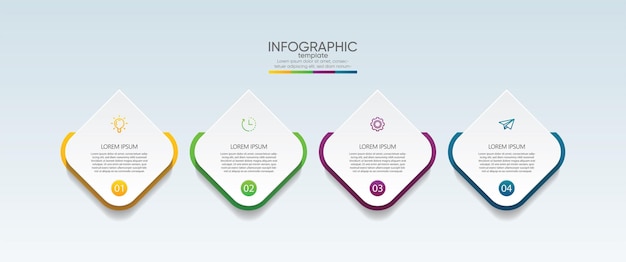 Präsentationsgeschäft infografik vorlage mit 4 schritt