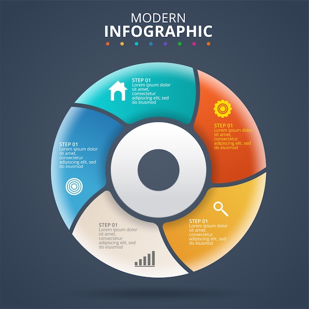 Präsentationsgeschäft infografik vorlage mit 5 optionen