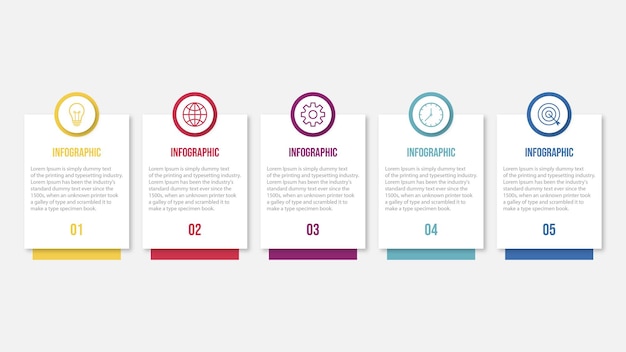 Präsentationsvorlage Business Infografik mit 5 Optionen