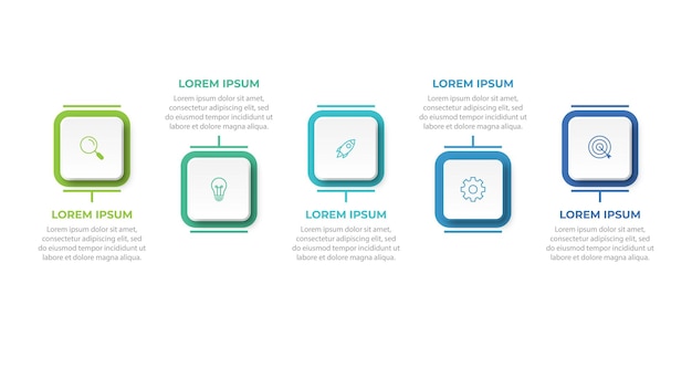 Präsentationsvorlage business infografik mit 5 optionen