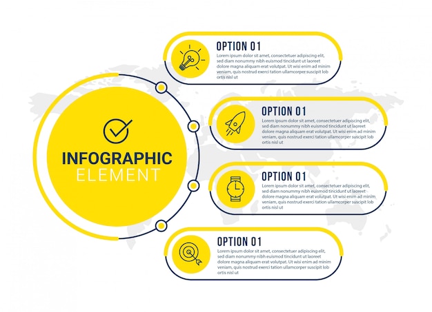 Präsentationsvorlage Business Infografik mit 5 Optionen.