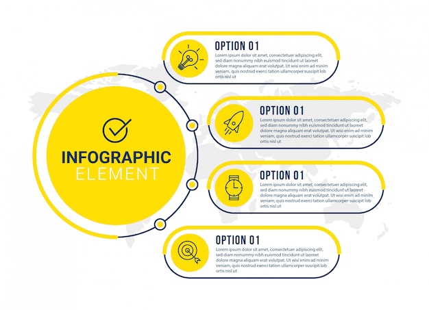 Präsentationsvorlage business infografik mit 5 optionen.