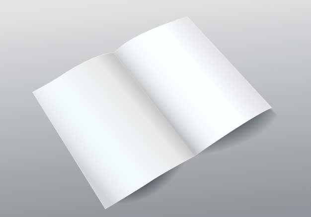 Präsentationsvorlage für Designelemente Leere Broschüre, offenes Seitenpapier mit realistischen Schatten
