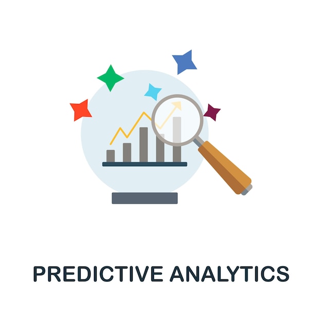 Predictive Analytics Flat Icon Farbiges Schild aus der Kundenmanagement-Sammlung Creative Predictive Analytics Icon Illustration für Webdesign Infografiken und mehr
