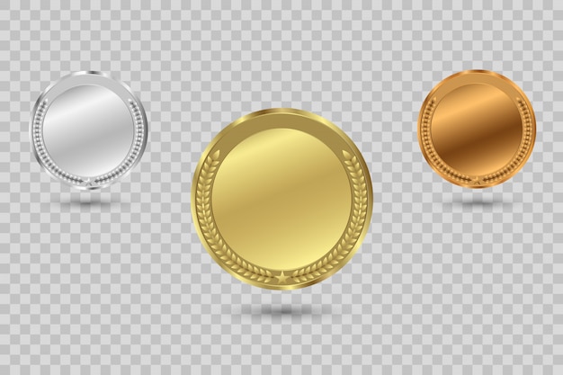 Preismedaillen isoliert auf transparentem hintergrund.