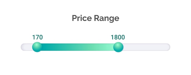 Vektor preisspannenfilter im modernen stil für ihr ui ux design