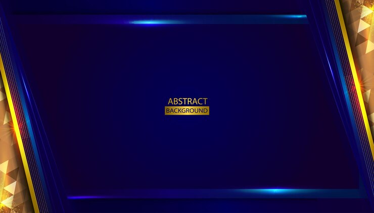 Premium Abstract Dunkelblauer Hintergrund mit goldenen Formen Vektor