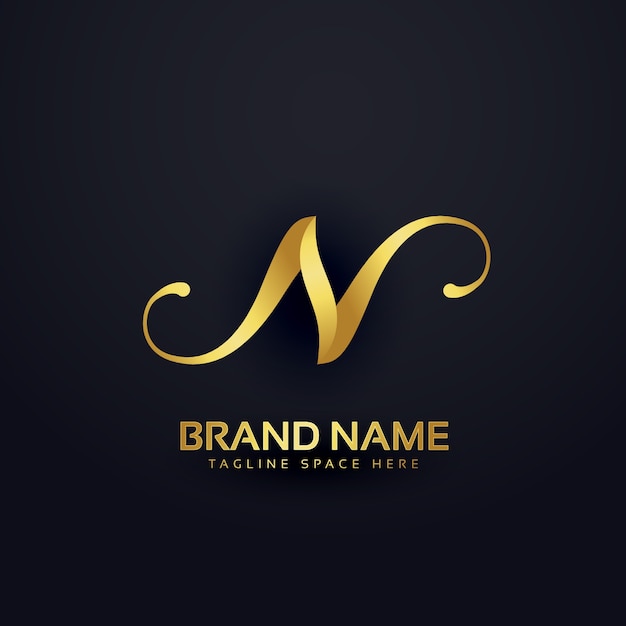 Premium-brief n logo design-vorlage mit swirl-effekt