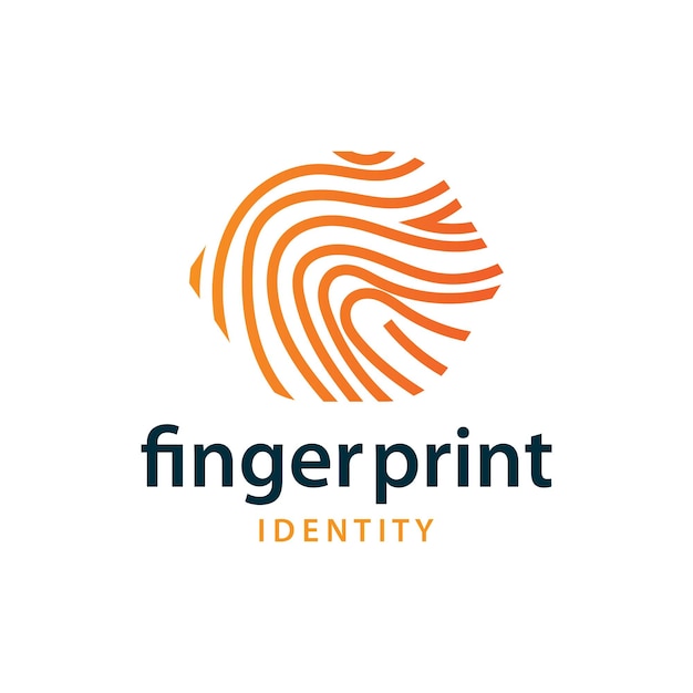 Premium-fingerabdruck-logo, menschliches identitätsdesign, einfache linienmodell-vorlage, illustration