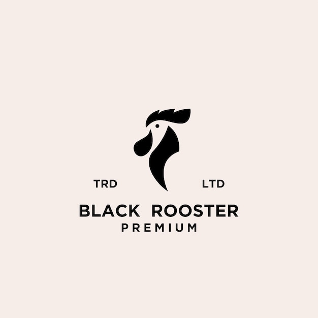 Premium Hahnenkopf schwarz Logo-Design