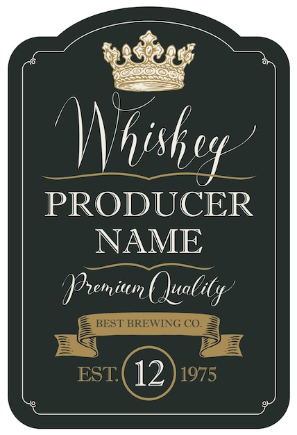 Vektor premium-label für whisky