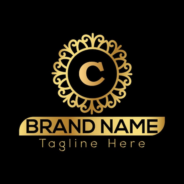 Premium-Letter-C-Logo-Ikonen-Design Luxus-Schmuckrahmen Edelstein-Kanten-Logotyp Schönheits-Mode-Spa-Iconen