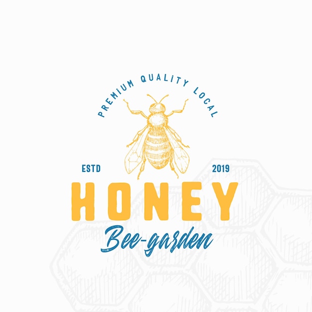 Premium local honey logo vorlage.